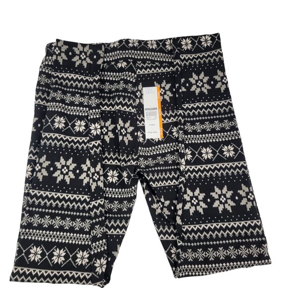 Time & Tru Fair Isle Snowflake Graphic Velour Ankle Leggings – Size Medium NWT - Picture 3 of 13